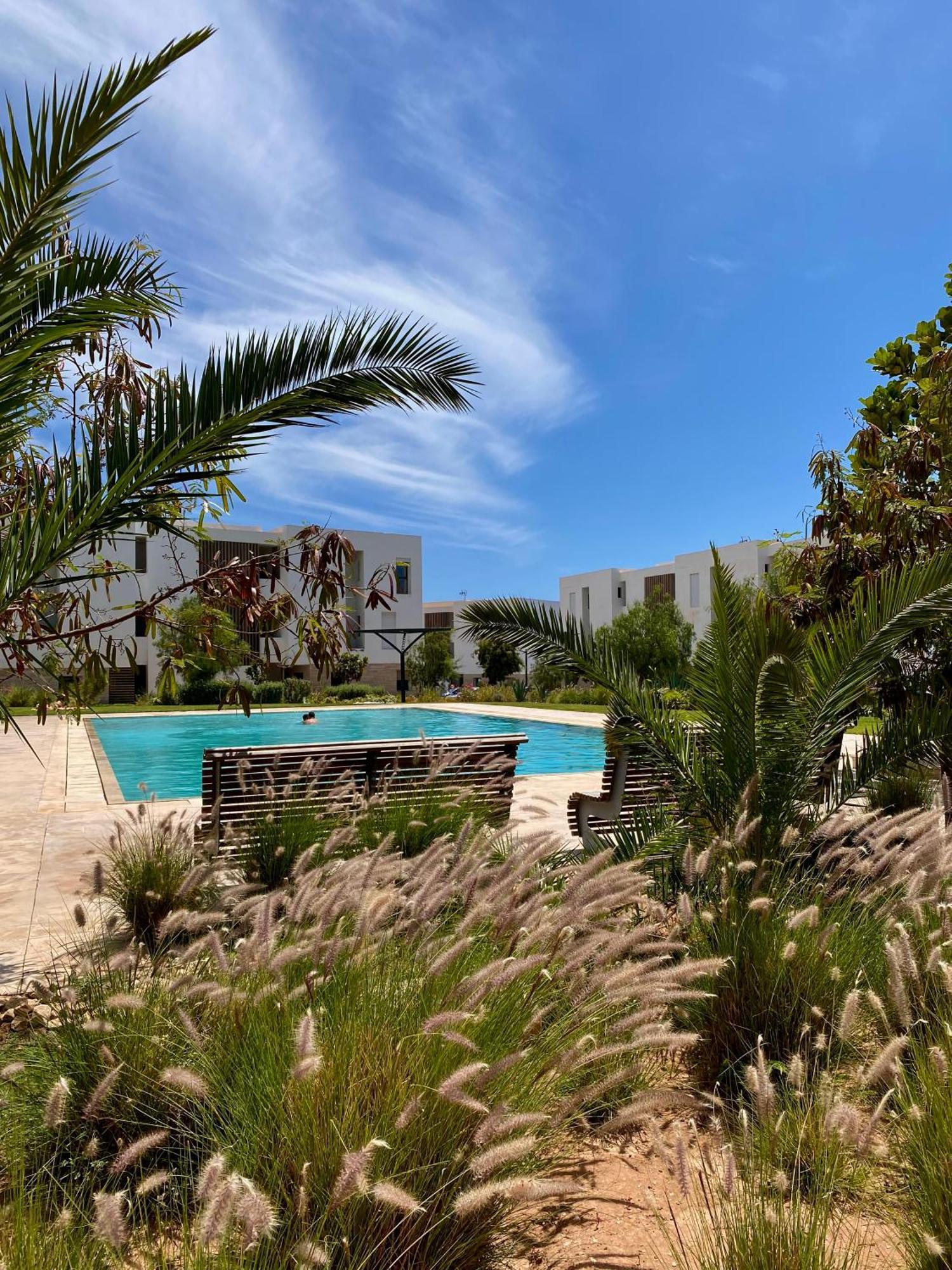 Luxurious Golf & Sea View Beach Apartment With Pool Access - Tamourrit, Taghazout Bay 외부 사진
