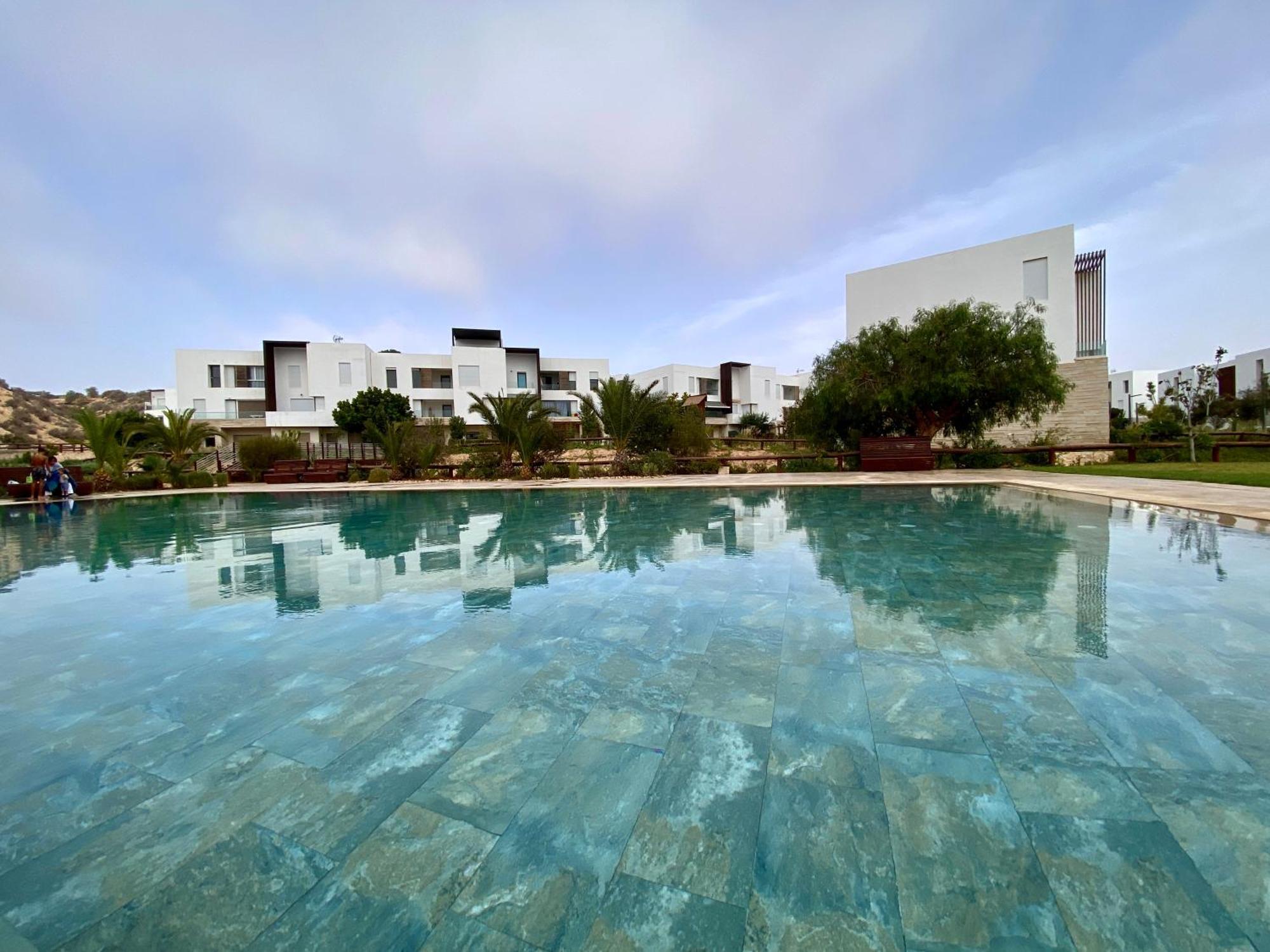 Luxurious Golf & Sea View Beach Apartment With Pool Access - Tamourrit, Taghazout Bay 외부 사진